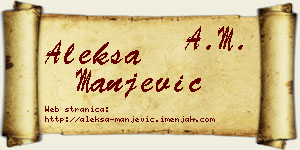 Aleksa Manjević vizit kartica